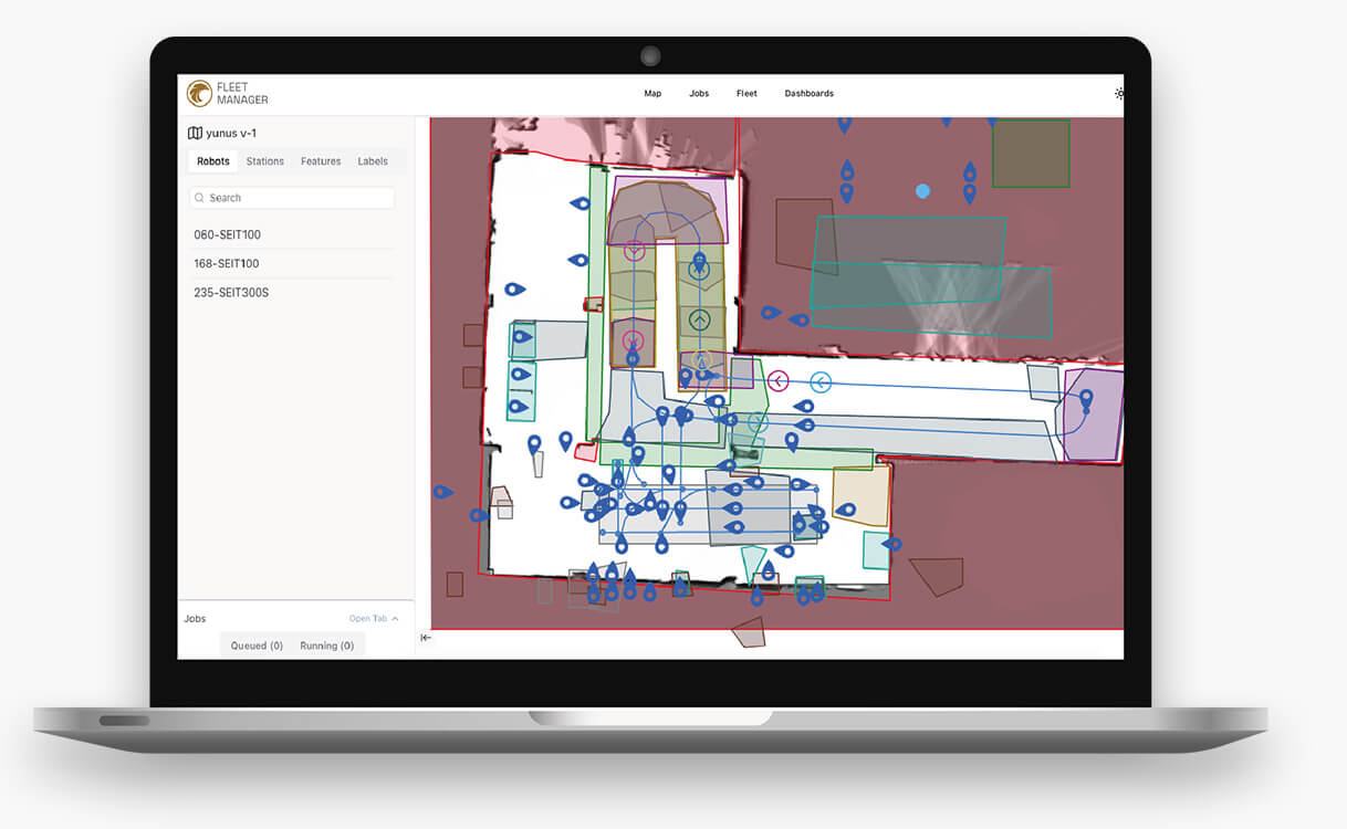 Milvus fleet manager on a laptop